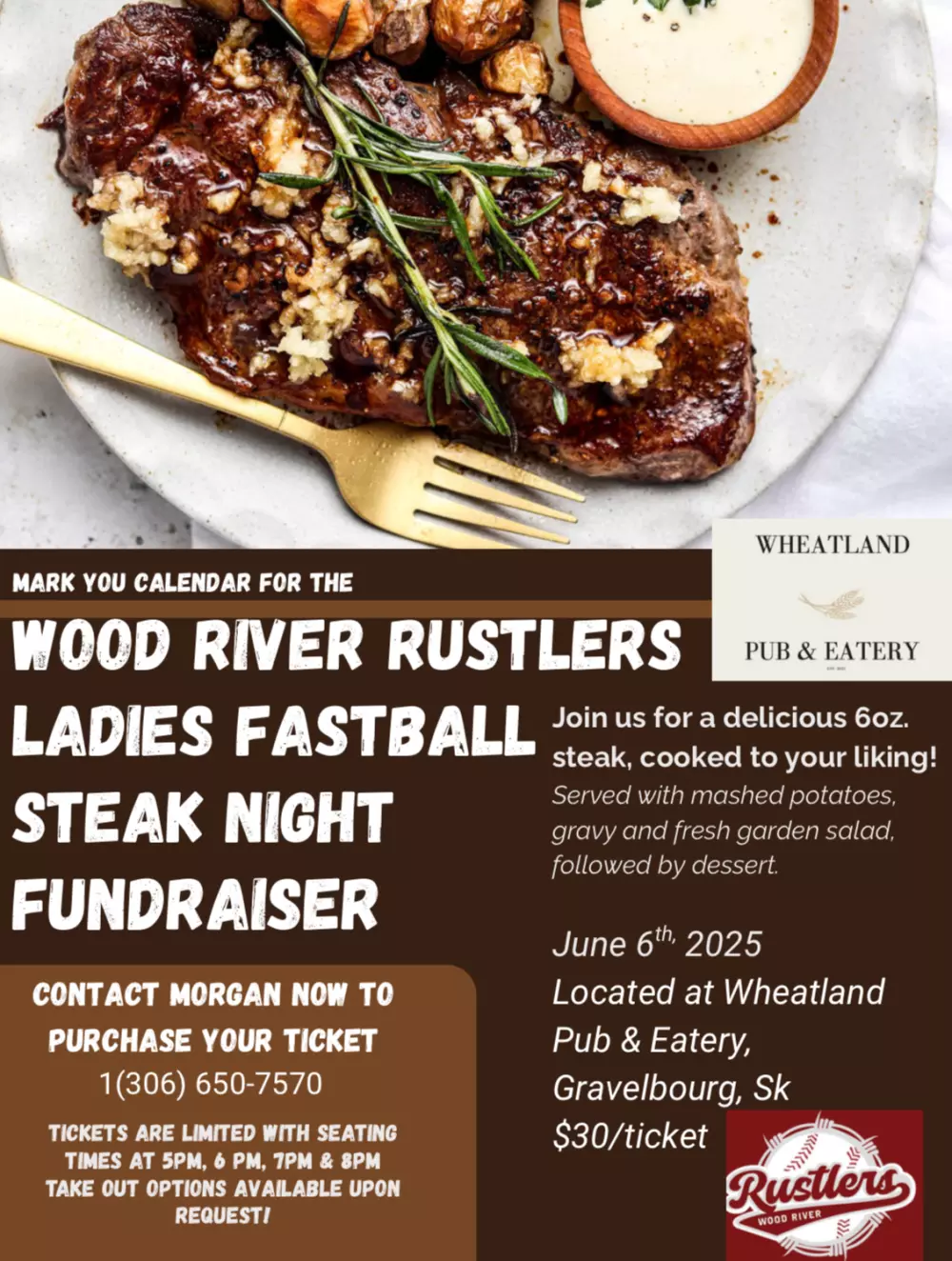 Wood River Rustlers Ladies Fastball Steak Night Fundraiser