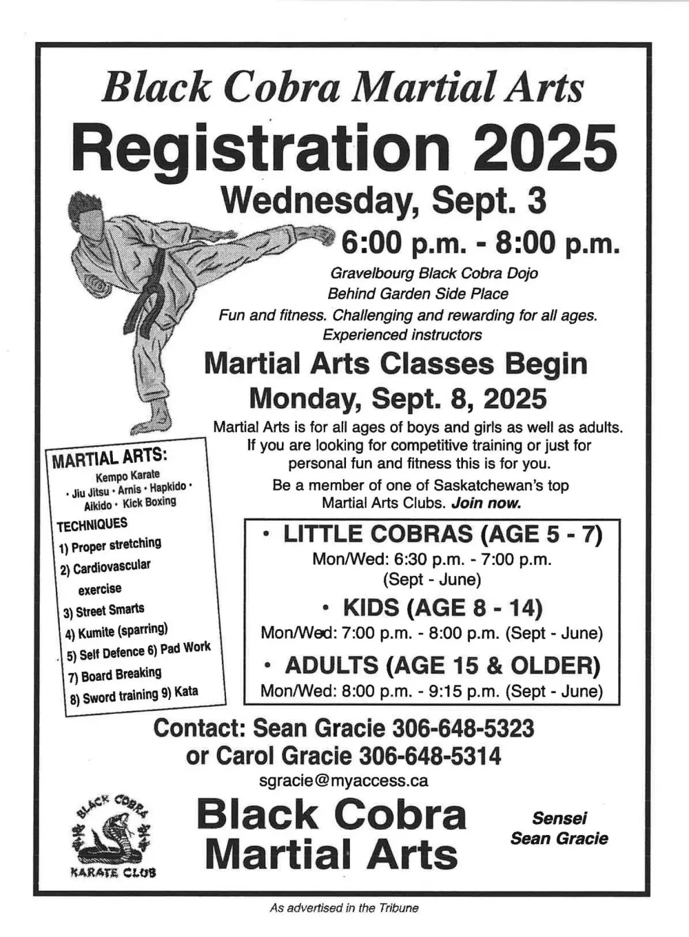 Black Cobra Martial Arts Registration