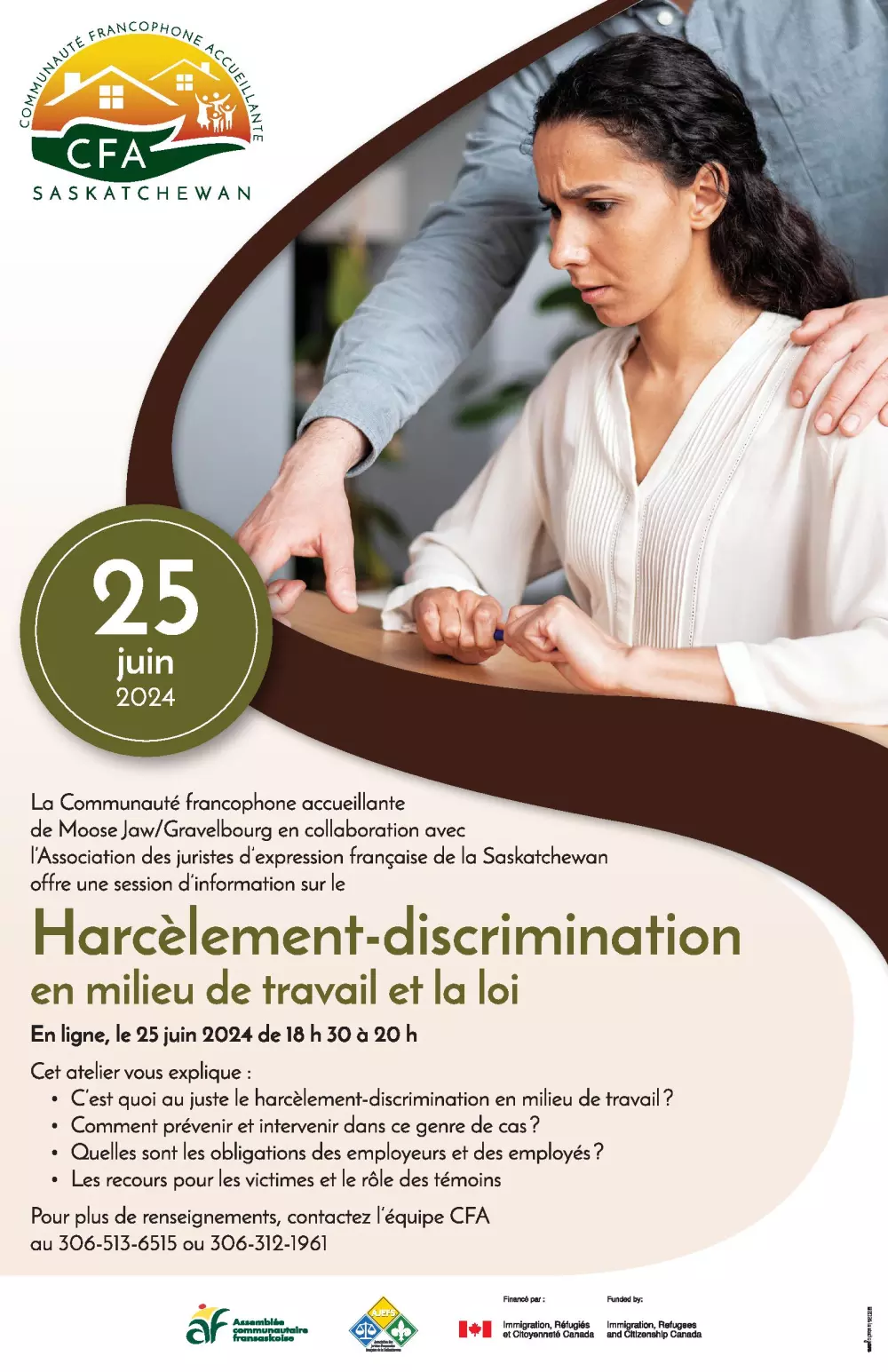 Session d’information sur le harcèlement-discrimination en milieu de travail et la loi (en ligne)