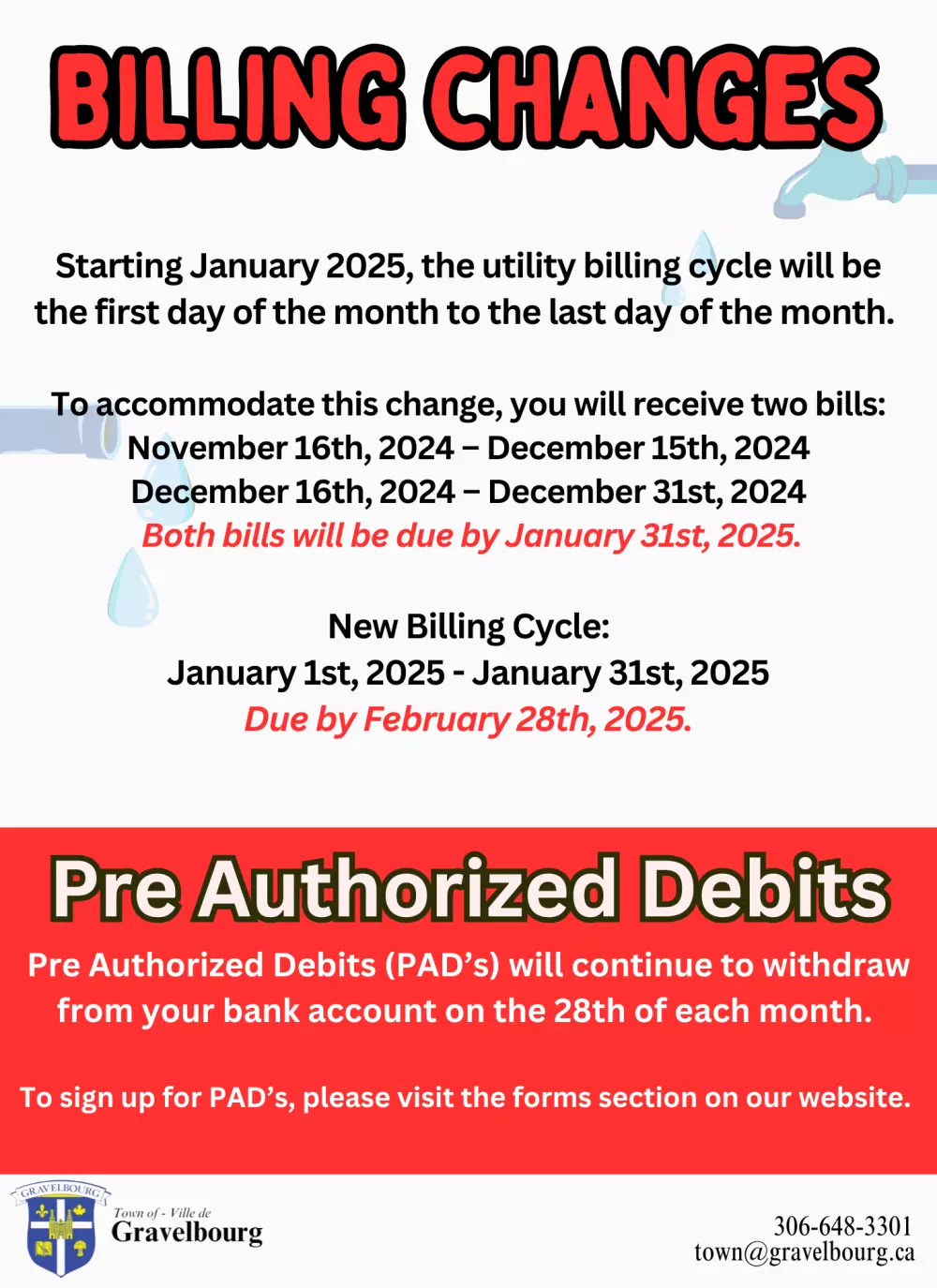 Utility Billing Changes Coming Up!