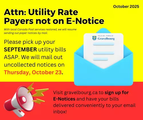 Last Chance to Pick Up September Utility Bills at the Town Office